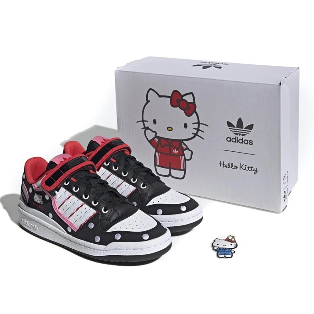 Adidas Hello Kitty Black and Pink Sneakers
